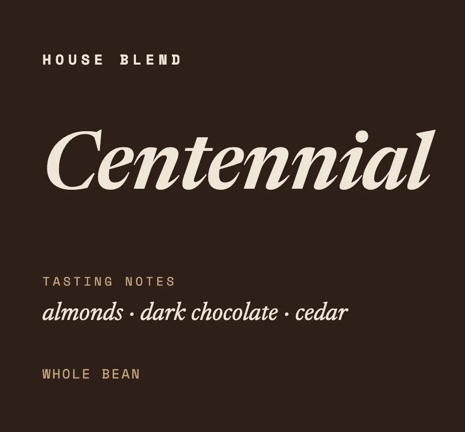 Centennial coffee label